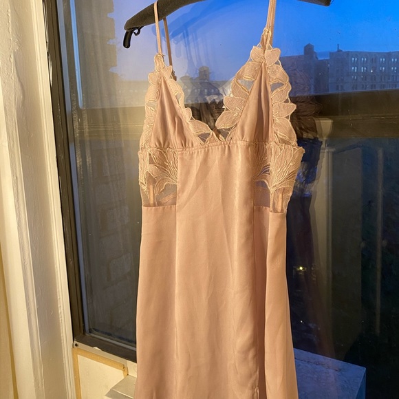 Honey Punch Embroidered Slip Dress with Slit - Picture 3 of 14